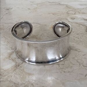 925 Sterling Silver Wide Cuff Bracelet Polished Minimalist Unisex 28.52g